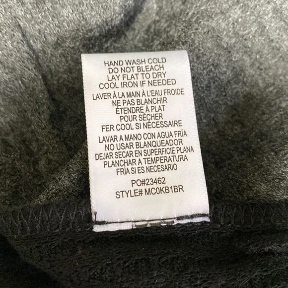 Bobeau Open Front Grey Black Colorblock Waffle Knit Cardigan - Picture 8 of 8